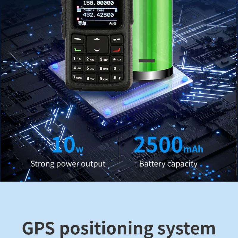 ZASTONE UV008 DMR Walkie Talkie Digita Two Way Radio Dual band 10W Dual time slot Walkie-talkie GPS