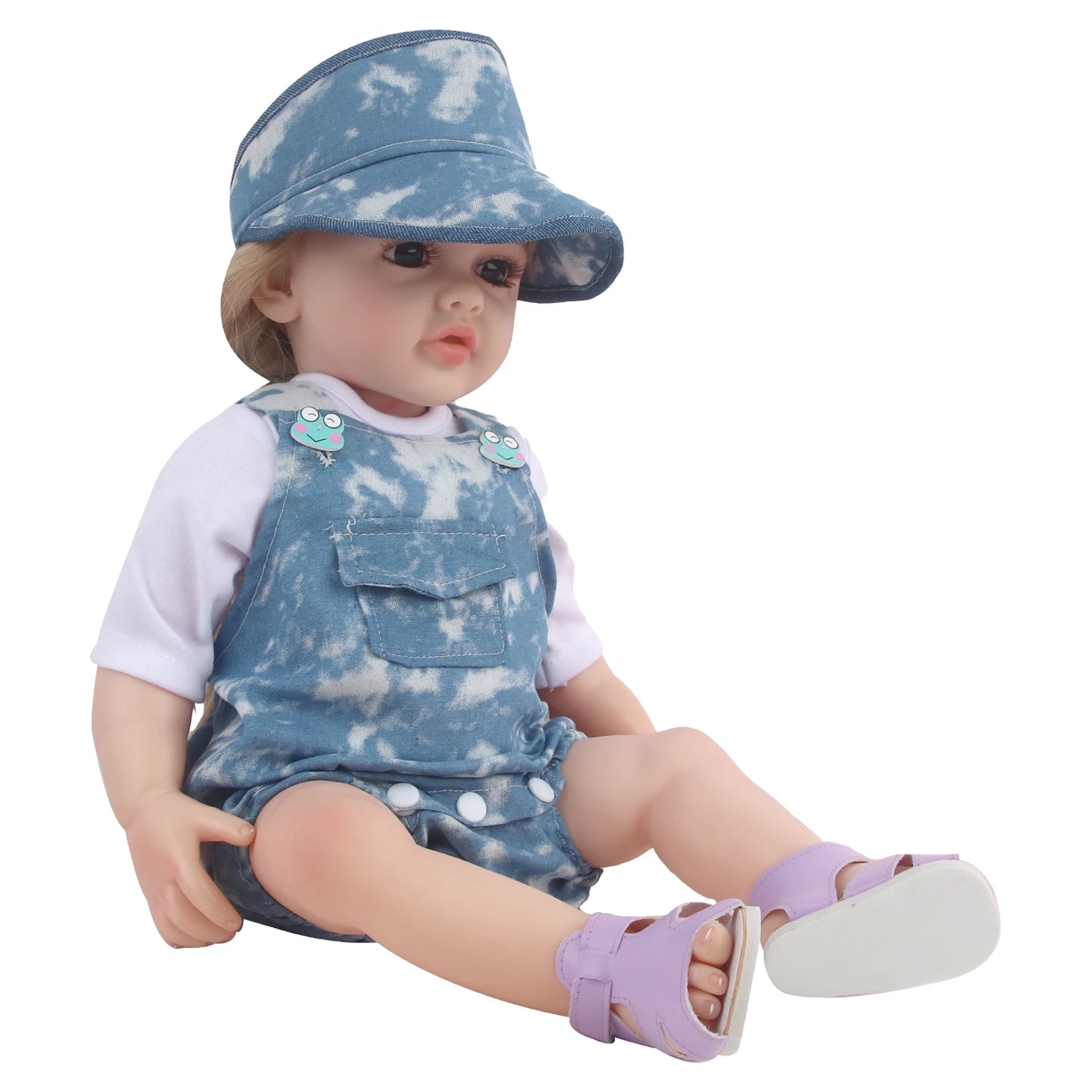 55CM 22 Inches Baby Reborn Girl Doll Full Body Soft Silicone Cute Newborn Dolls With Shoes,Clothes Girl's Best Gift Festival Toy