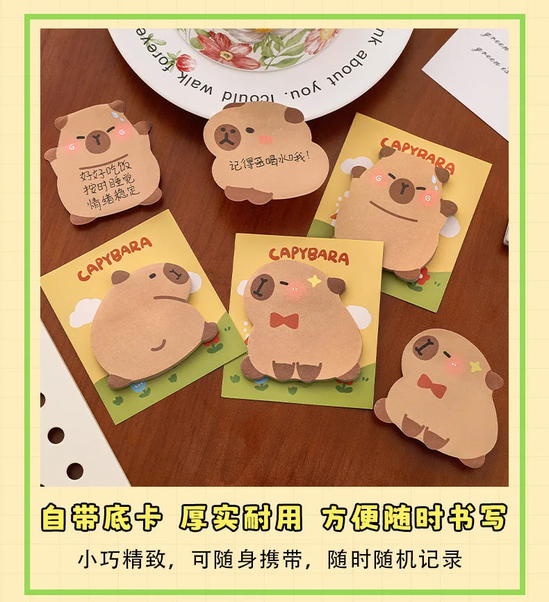 Capybara Sticky Notes, Cute Sticky Notes, Student Cartoon High-looking Sticky Notes Kawaii Memo Pad  Stationery  Stationary