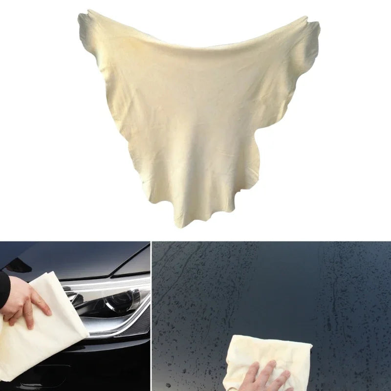 Natural Chamois Car Care Cleaning Cloth Genuine Sheepskin Wash Rag Suede Ultra Absorbent Quick Dry Towels for Wash Accessories