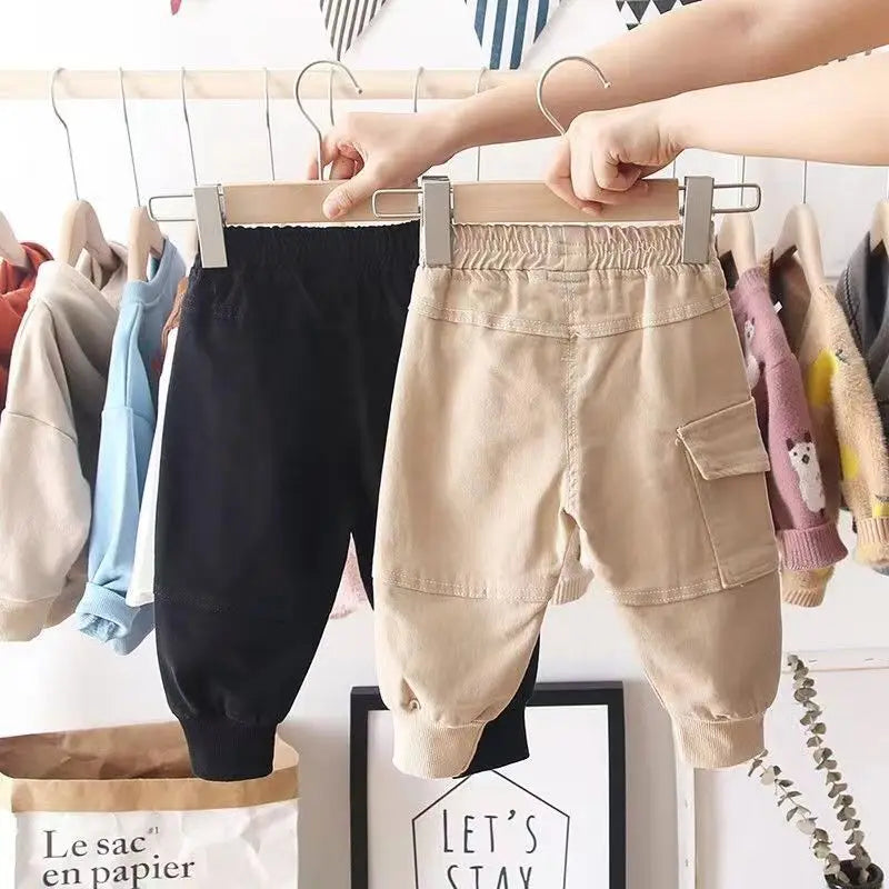 New Cotton Cargo Pants for 2-6 Years Old Solid Boys Casual Sport Pants Enfant Garcon Kids Children Trousers 2-8Years Clothes