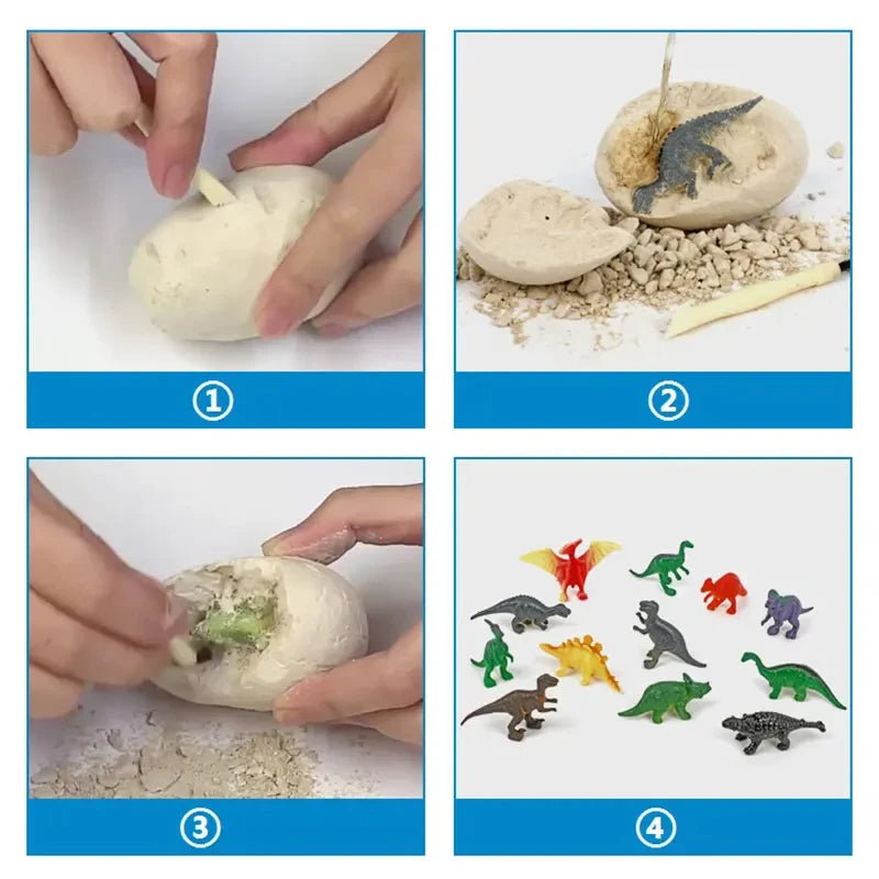 12PCS Archaeological Excavation Dinosaur Egg Fossil Puzzle DIY Dinosaur Egg Multiplayer Party Gift Toy Children's Science Mining