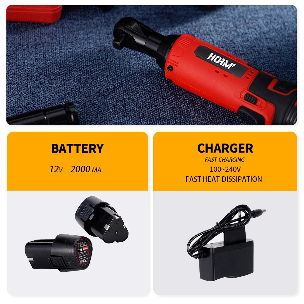 12V/18V Electric Impact Wrench Cordless Rechargeable Screwdriver 3/8 Inch Right Angle Ratchet Wrenches Driver Drill Power Tool