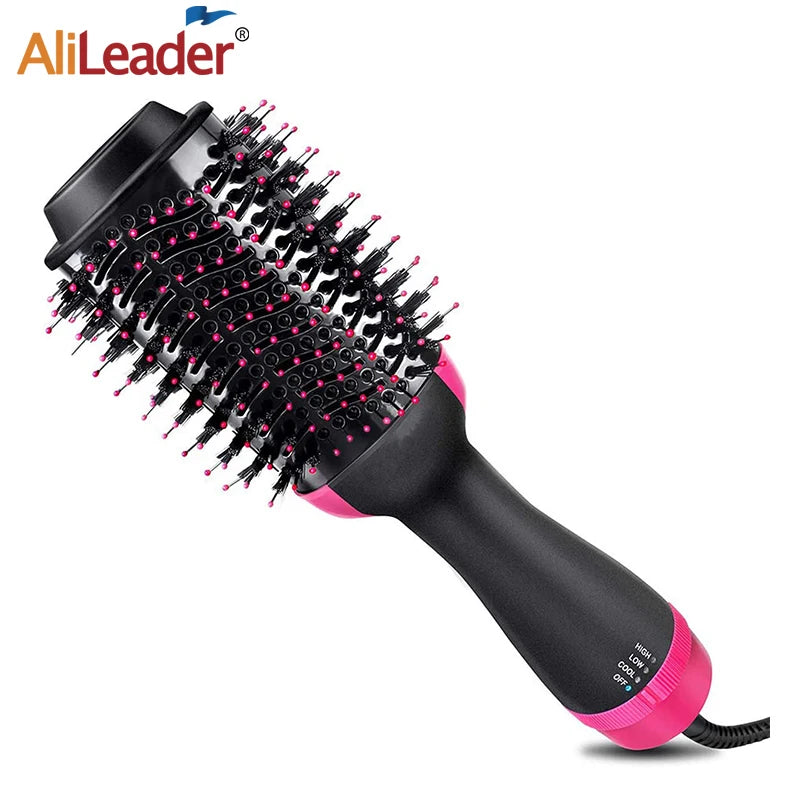 Women Hair Dryer Brush Hair Dryer Straightener Curler Massager 4 In 1 Rapid Warming One Step Volumizer Hot-Air Hair Brushes