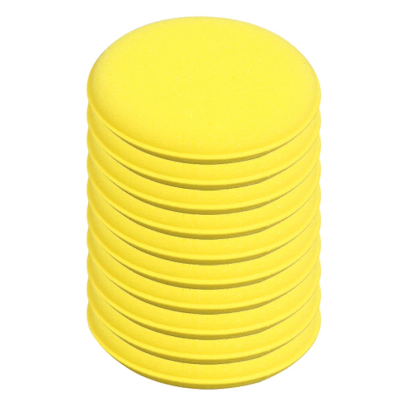 5-50Pcs Car Round Polishing Pad Waxing Sponge Yellow Car Foam Sponge Wax Applicator Car Detailing Tool Auto Cleaning Accessories