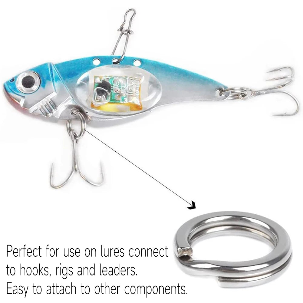 Fishing Split Connection Rings Corrosion-resistant 420 Stainless Steel Double Snap Ring with Pliers Fishing Gear Accessories