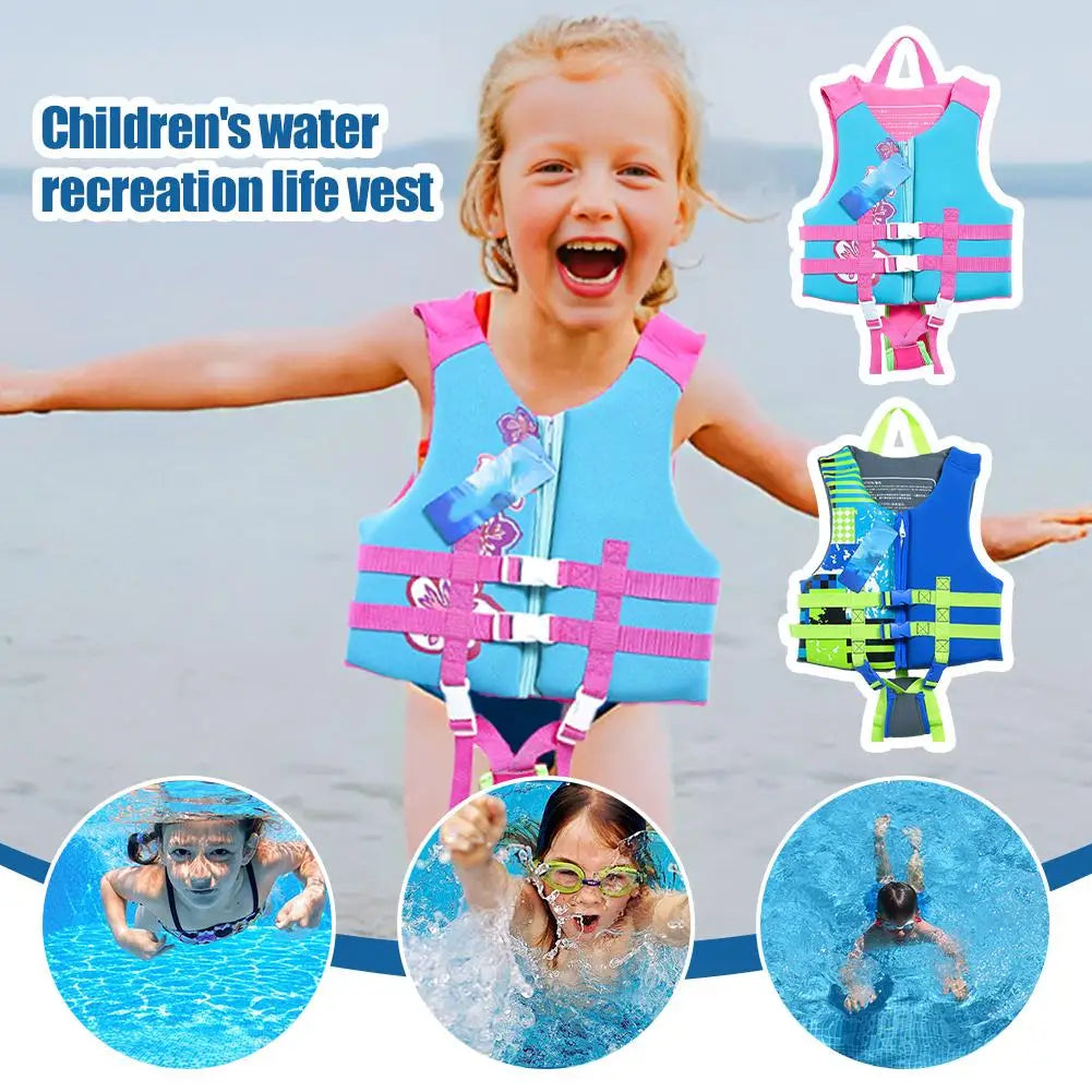 Kids Life Vest Premium Float Swim Vest for Children Swim Training Vest with Adjustable Safety Strap Learn to Swim Floatation