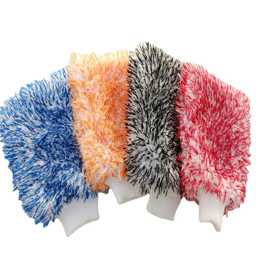 Coral Fleece Car Cleaning Gloves Large Color Plush Fine Fiber Cleaning Towel Car Washing Supplies Bear Paw Accessories Wholesale