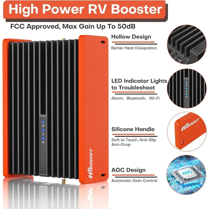 Cell Phone Booster for RV | High Power RV Booster Kit | 4G & 5G LTE | Signal Booster for Camping Camper Trailer for All U.S.Carr