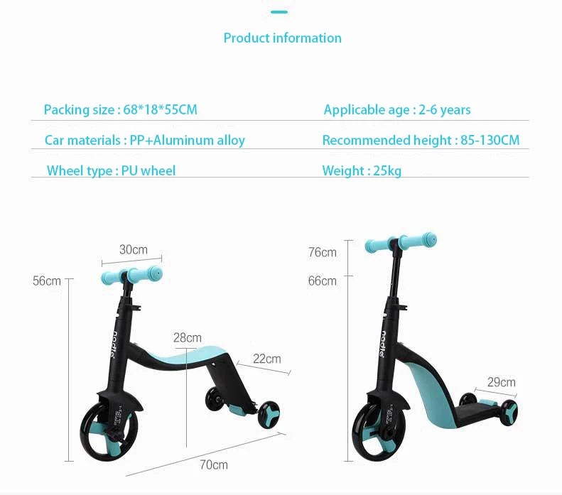 Nadle children scooter/children bicycle/segway,Fashionable 3 in 1 scooter,High quality Child Scooter,children's toy girl and boy