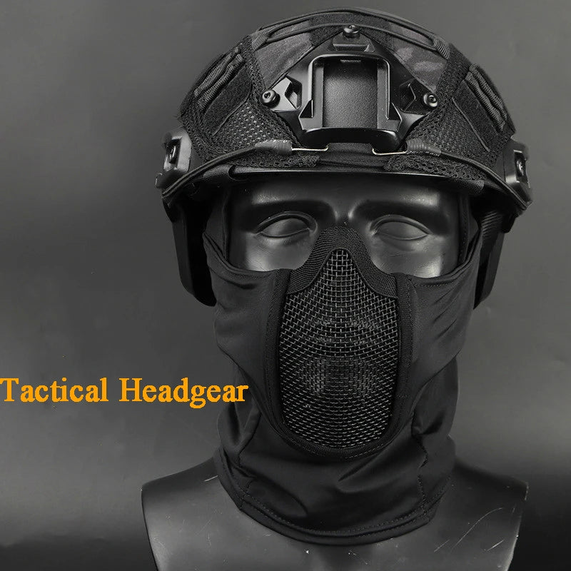 Tactical Headgear Mask Airsoft Paintball CS Steel Mesh Full Face Balaclava Masks Wargame  Cycling Soft Face Shield