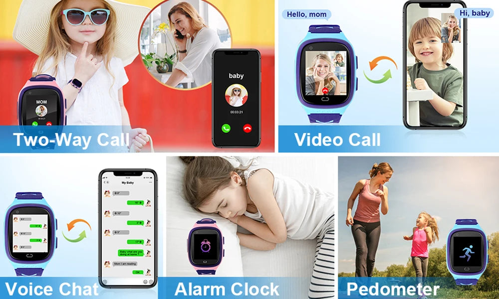 4G Kids Smart Watch Video Call Phone Watch Waterproof Monitor GPS SOS SIM Location Monitor Children Boy Girl Smartwatch Gifts