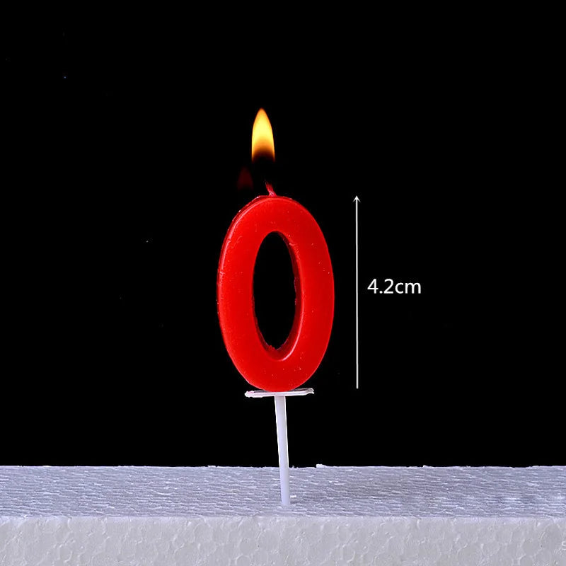 1Pc Number Candles Red Number 0-9 Question Mark Birthday Anniversary Smokeless Candles Cake Topper Decoration Party Supplies