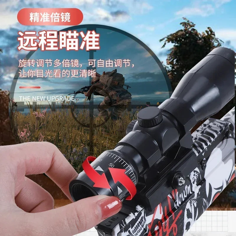 New 98k Sniper Toy Simulation Gun AWM Sniper Gun Model Large Children's Toy Gun Boy Manual Fires Soft Bullets Outdoor Gift