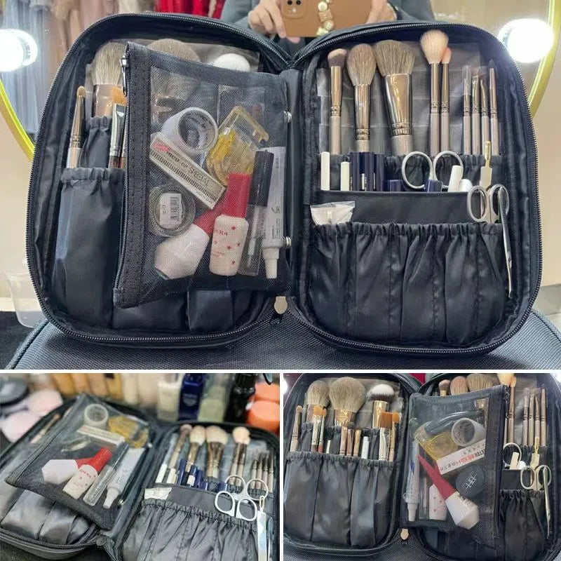 Professional Women's Makeup Brush Bag Organizer Female Travel Cosmetic Toiletry Case for Beauty Tools Wash Accessories Pouch