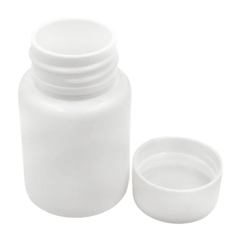 10PCS 15ml-100ml Plastic Reagent Packing Refillable Bottles HDPE White Empty Seal Containers Medicine Pill Solid Powder Vials