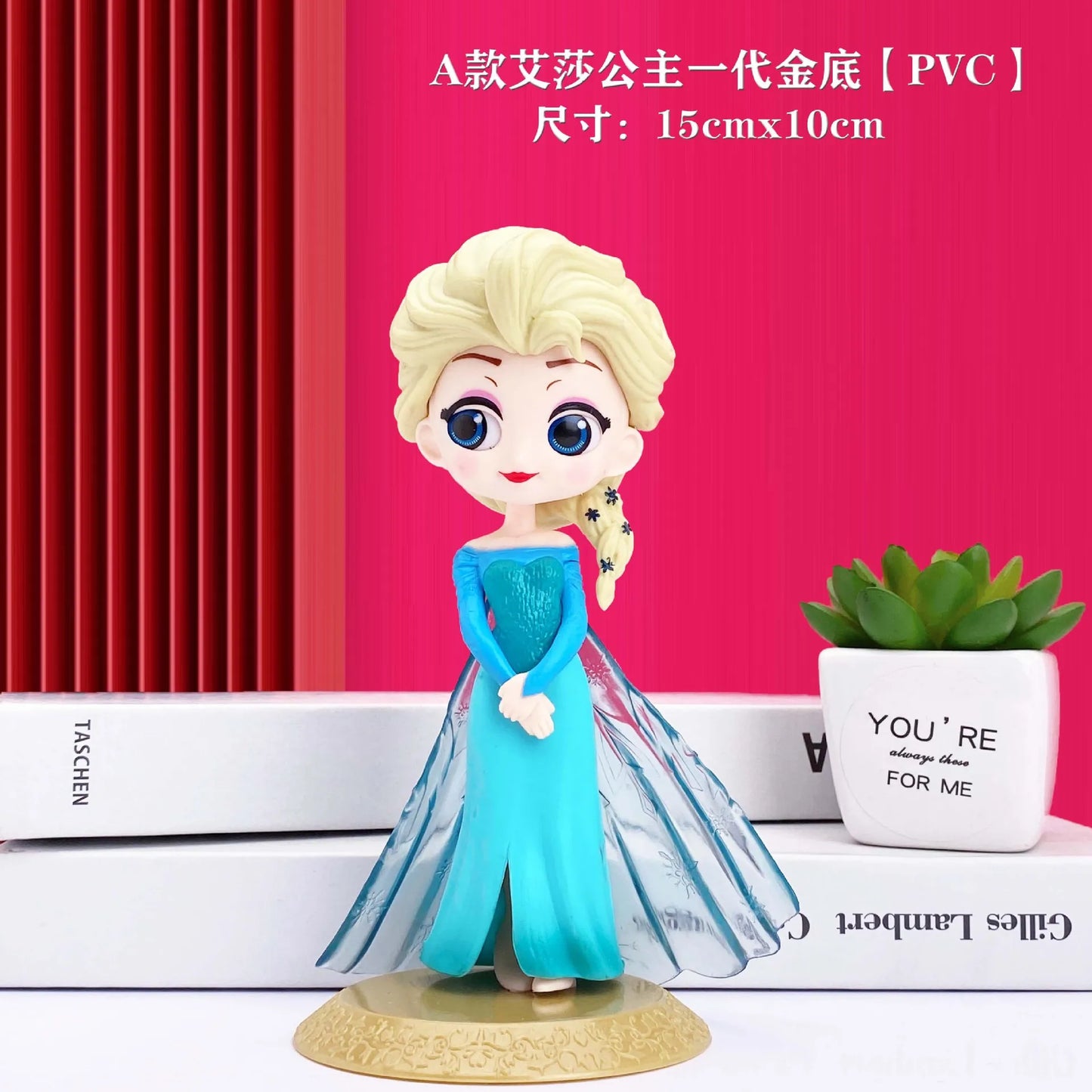 Popular Fairy Tale Princess Beautiful Girl Birthday Cake Decoration Ornament Cute Doll Elsa Anna White Snow Figurine Child's Toy