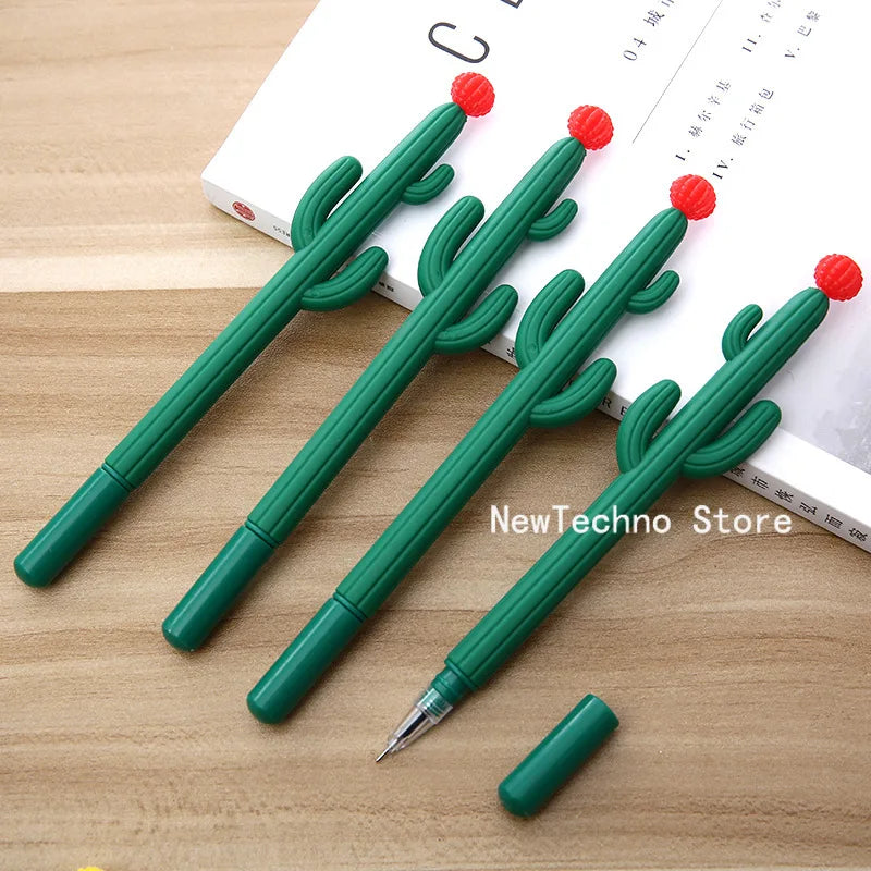 1Pc Creative Cactus Neutral Pen Plant Black Signature Office Pen Student Stationery Kawaii School Supplies Cute Stationary