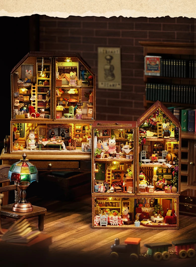 New Diy Mini Home Dollhouse With Furniture Light Miniaturas Doll House Casa Miniature items For Toys Birthday Gifts