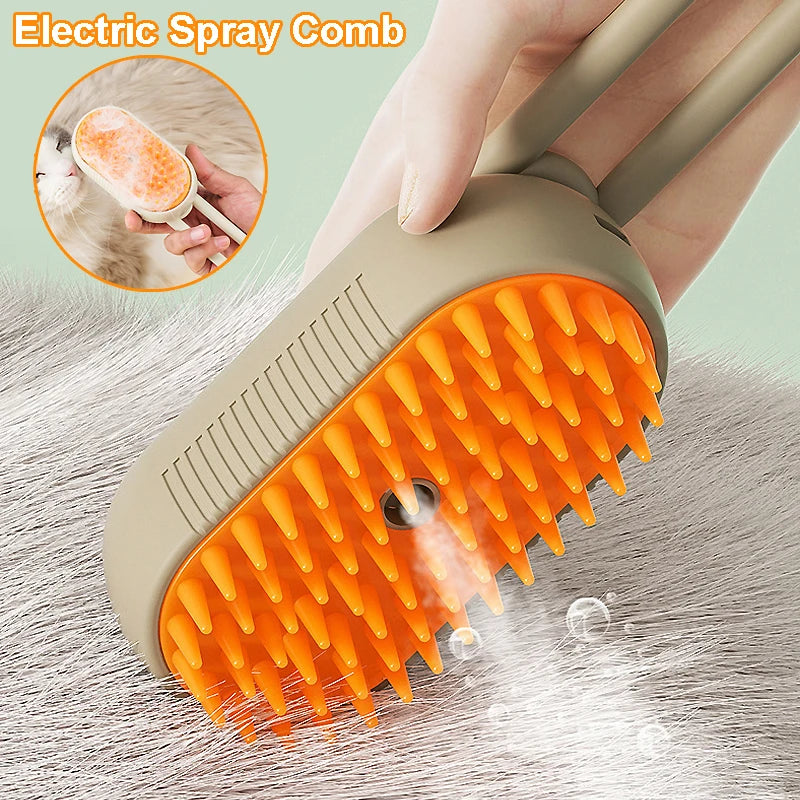 Pet Steam Brush Steamy Dog Brush Electric Spray 3 in 1 Cat Hair Removal Brushes for Dogs Cats Massage Removing Pet Grooming Comb