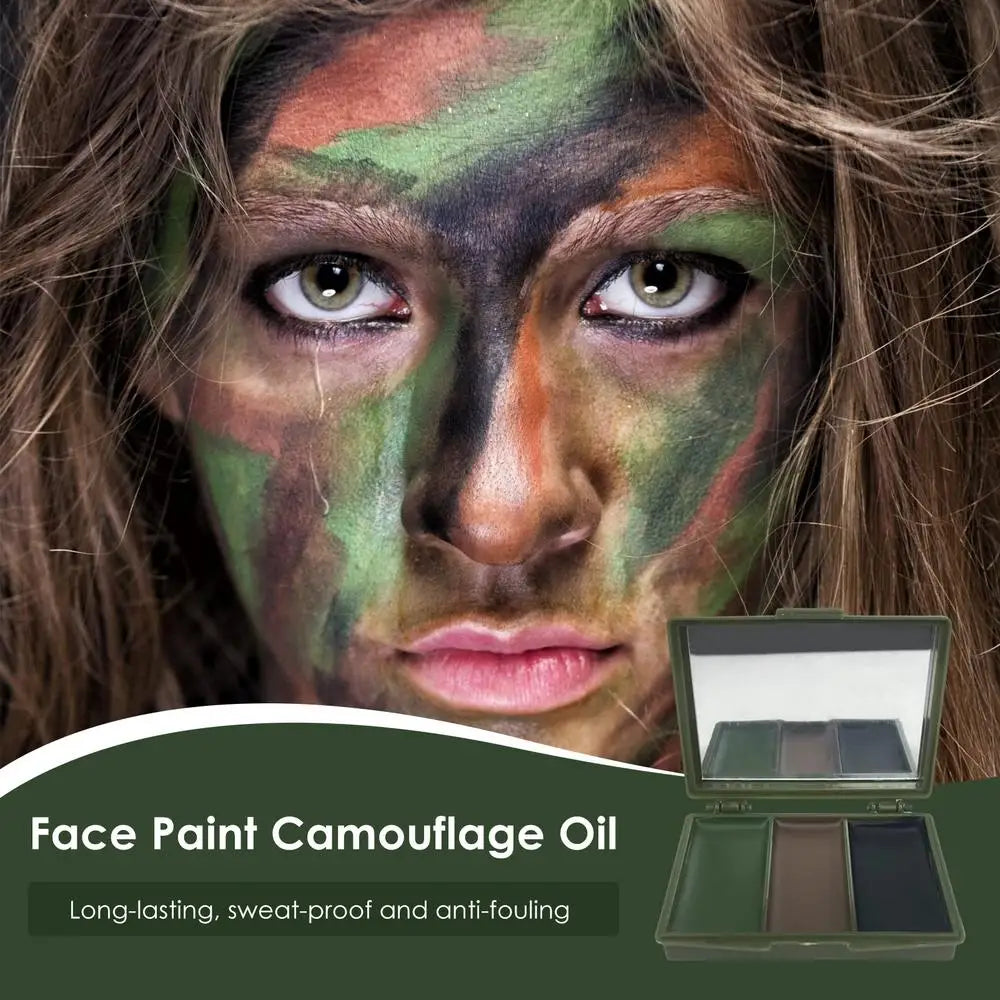 CS Shooting Face Paint Camouflage Oil 3 Colors Hunting Face Paint Outdoor Military Body Oil Camo Gear Face Tactical Disguised