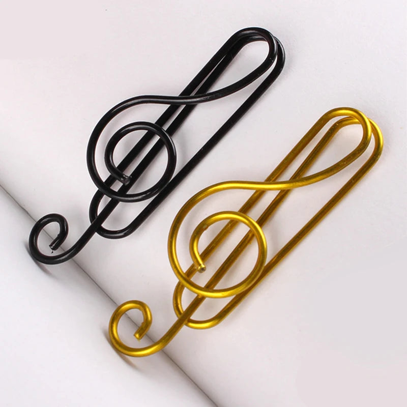 20Pcs Creative Music Paper Clips Musical Notes Paper Clip Holder Clamps Bookmark Office School Stationary Students Gift