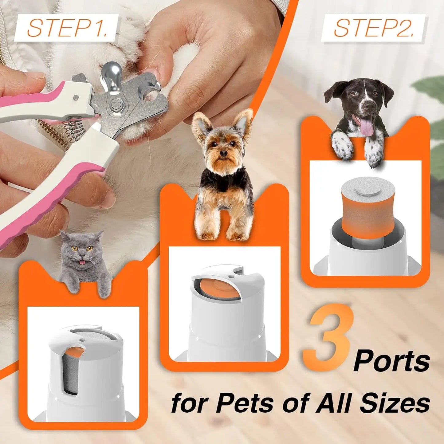 4 in 1 Pet Grooming Kit,Quiet Cordless Dog Clippers,Low-Noise Paw Trimmer,Cat Shaver&Nail Grinder,Ideal for Dogs,Cats Other Pets