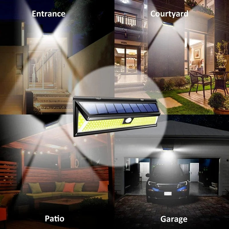 Solar Outdoor Lights Motion Sensor 4000Lm 268 LEDs Solar Security Light IP65 Waterproof Led Lights Super Bright Wall Lamp 3 Mode