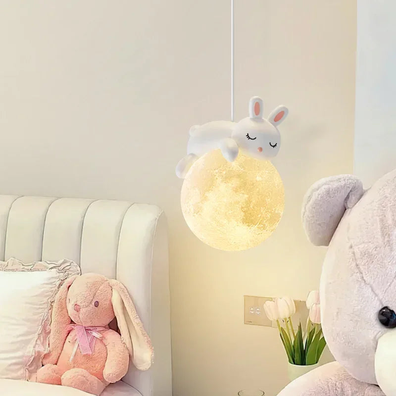 Creative Cartoon Animals LED Hanging Chandelier for Living Room Kid’s Bedroom Bedside Lamps Home-appliance Decor Pendant Lights