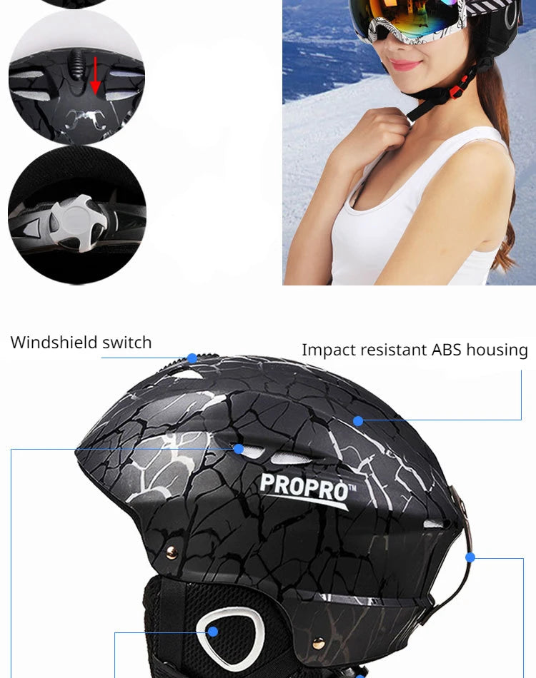 New Ski Helmet Outdoor Sports Ski Snowboard Skateboard Helmets Anti-impact Safety Cycling Snowmobile High Quality Helmet