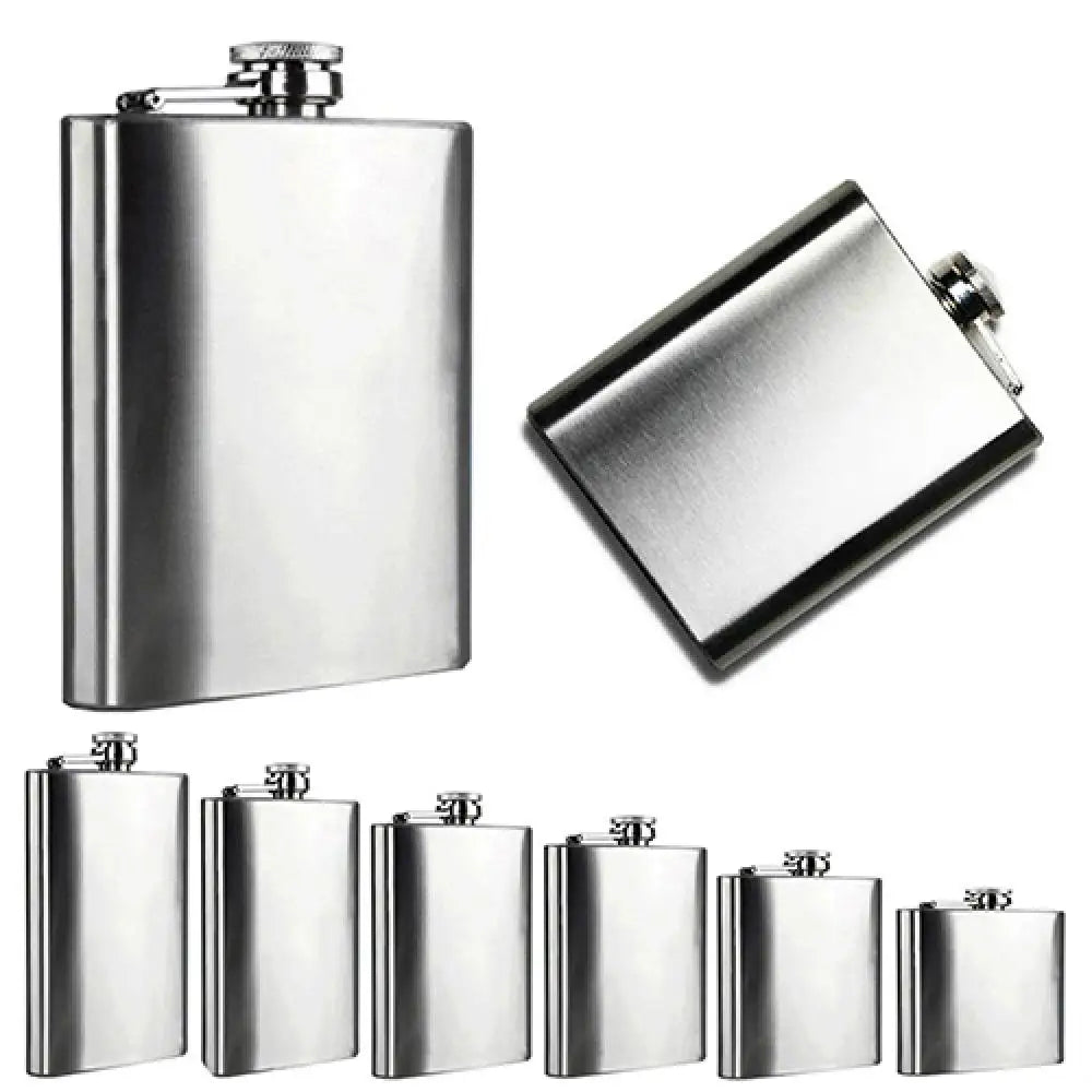 4-10 oz Men's Flask Wine Whisky Pot Bottle Hip Flasks Drinker Alcohol Bottle Portable Drinkware Stainless Steel Drinkware