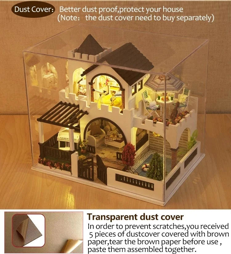 DIY Dollhouse Wooden doll Houses Miniature Doll House Furniture Kit Casa Music Led Toys for Children Birthday Gift