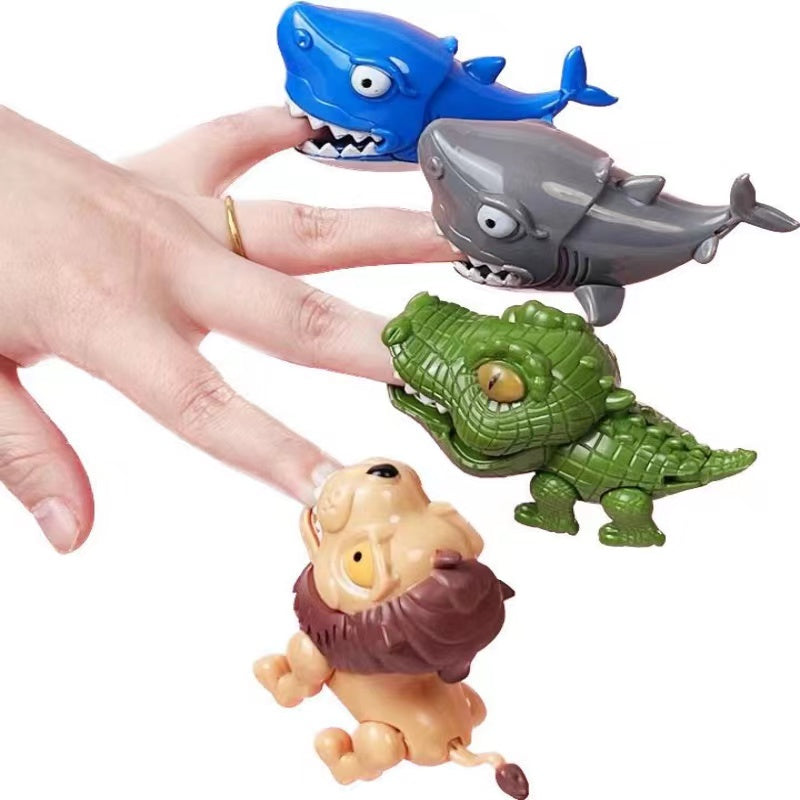 Jurassic Finger Dinosaur Toys Tyrannosaurus Triceratops Model Funny Tricky Finger Biting Dino Kids Interactive Toy Birthday Gift