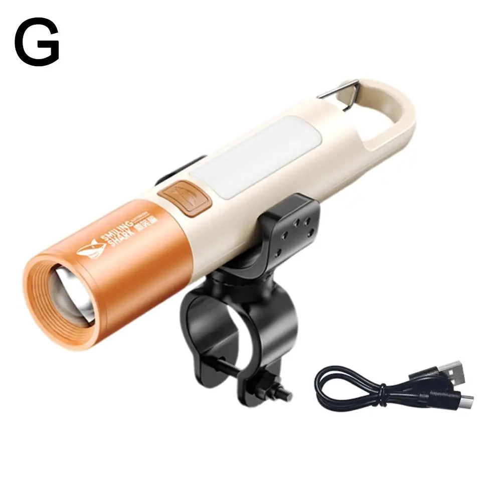 3-in-1 800 Lumen Bicycle Flashlight With Stand Usb Light Waterproof Super Zoom Cycling Rechargeable Led Bright W2c6