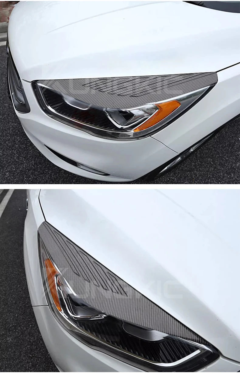 Headlight Eyebrow Car Eyelids Sticker Cover Decal Trim ABS Styling Sticker for Ford Escape Kuga 2017 2018 2019 Accessories