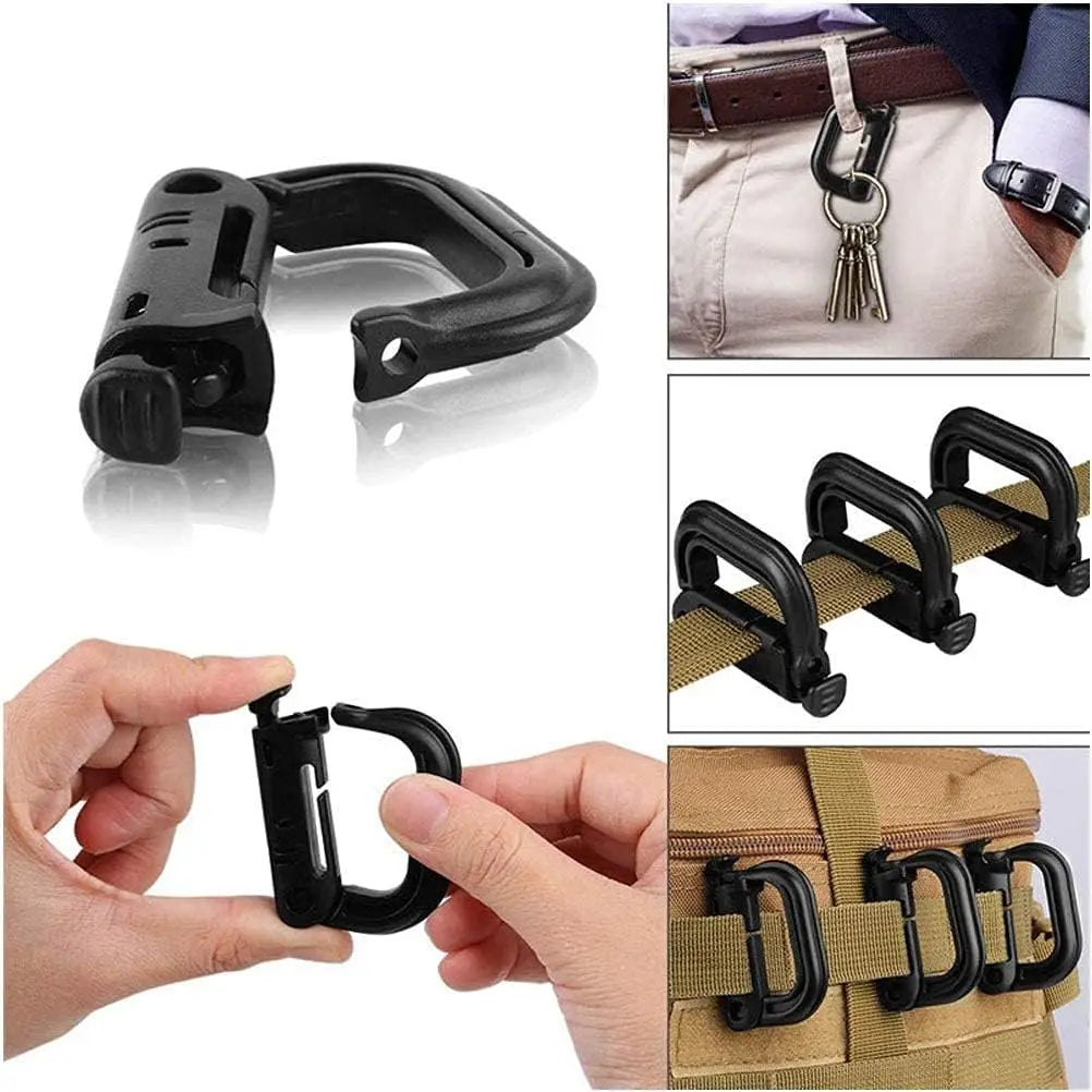 30Pcs Molle Attachments Kit Tactical D-Ring Grimloc Locking Gear Clip Web Dominator Elastic Strings Buckle for 1" Molle Webbing