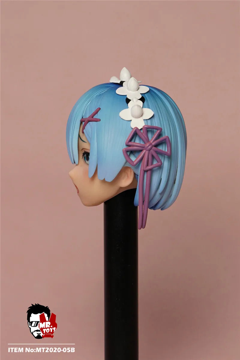 In Stock MR.TOYS MT2020-05 1/6 Anime Girl Rem Ram Maid Delicate Head Sculpture Maid Attire Model Fit 12'' Female Action Figure