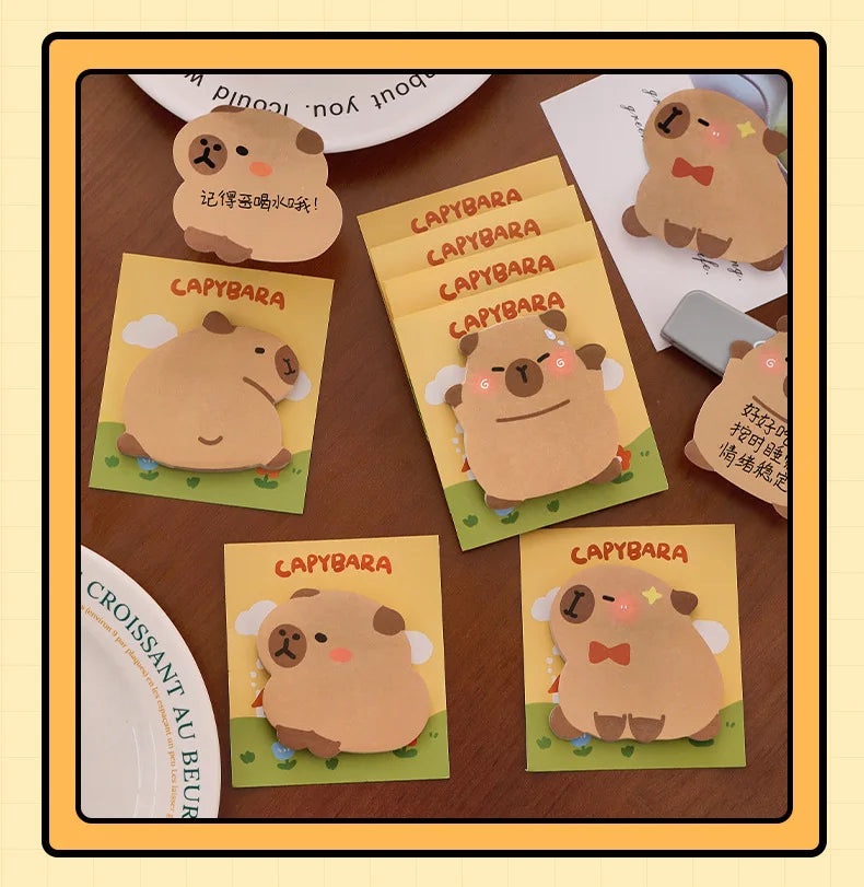 Capybara Sticky Notes, Cute Sticky Notes, Student Cartoon High-looking Sticky Notes Kawaii Memo Pad  Stationery  Stationary