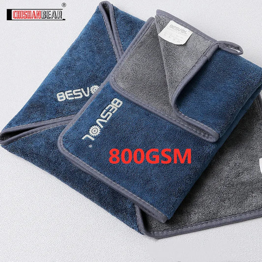 super thick 800GSM Coral Fleece Microfiber Car Accessories Super Absorbent Car Cleaning Detailing Cloth Auto Care Drying Towels