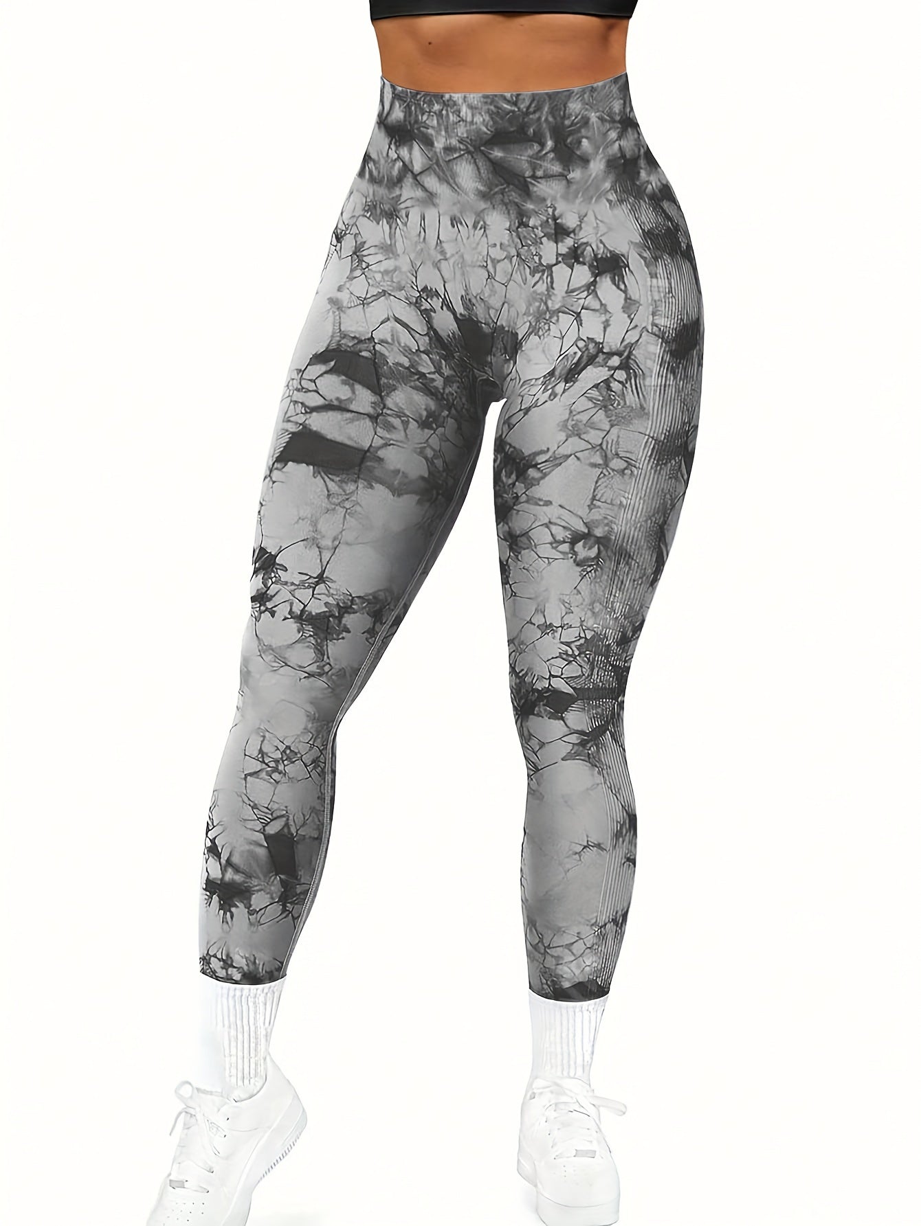 Women's 2-Pack Seamless Tie-Dye High Stretch Sports Yoga Leggings, Athletic Workout Pants, Comfort Fit Activewear for Gym & Home Exercise