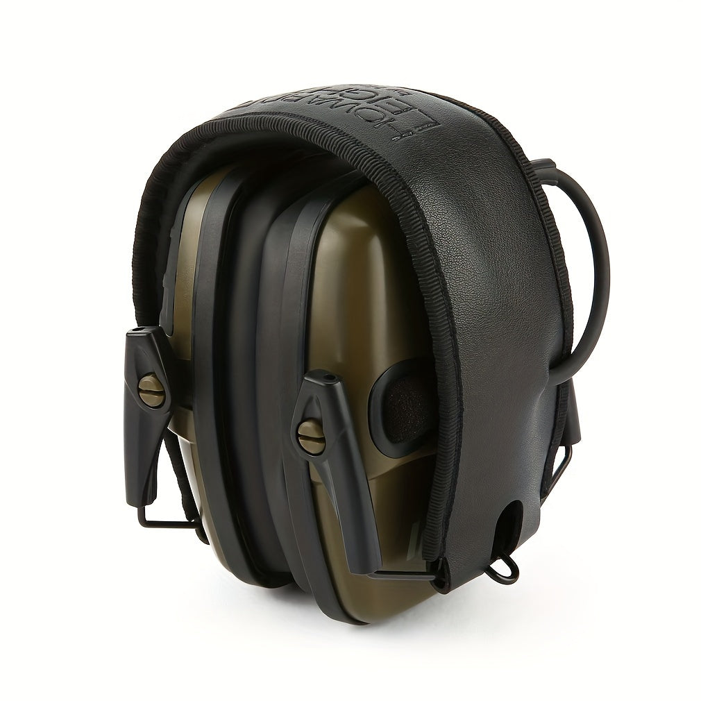 1pc 2024 Tactical Electronic Earmuffs, Outdoor Sports Noise Protection Headphones, Impact Sound Amplification Hearing Guard, Battery Powered (Battery Not Included), Plastic Material, Wired Connection