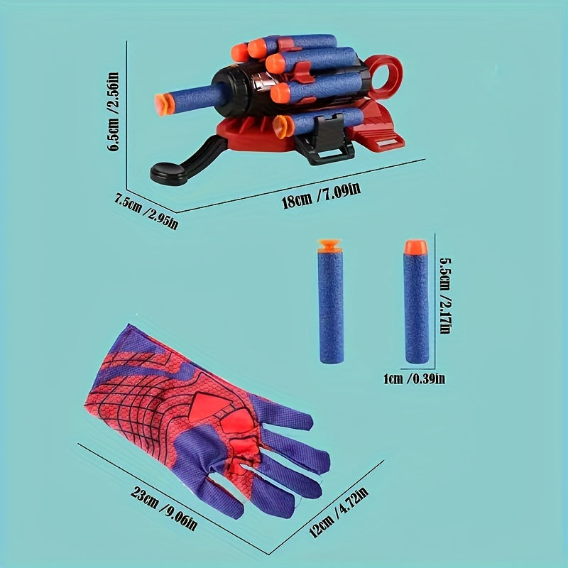 Launcher Spider Gloves, Spider Web Shooting Toy, Soft Bullet Launcher Wrist Accessory, Christmas, Halloween, Thanksgiving Gifts