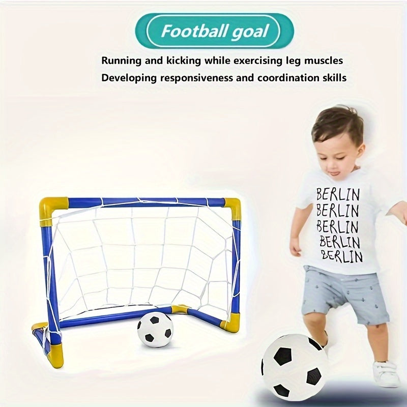 Youngsters' Soccer Set with Portable & Detachable Goal - Perfect for Indoor/Outdoor Play, Family Bonding, Birthday & Holiday Gifts