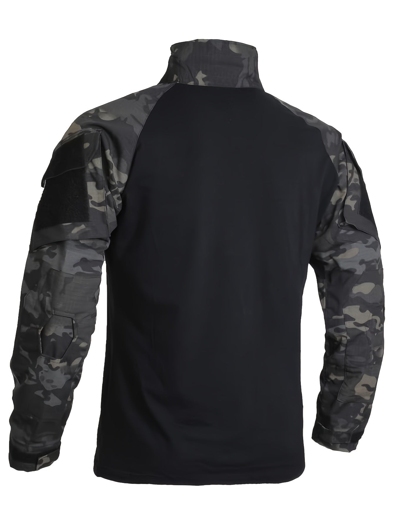 Stretchy Tactical Camo Top - Outdoor Recreation Hiking Clothing - Long Sleeve, Half Zipper, Pocket Design, Breathable, Moisture-Wicking, Quick-Drying, Perfect for Camping, Climbing, Hiking, Fishing