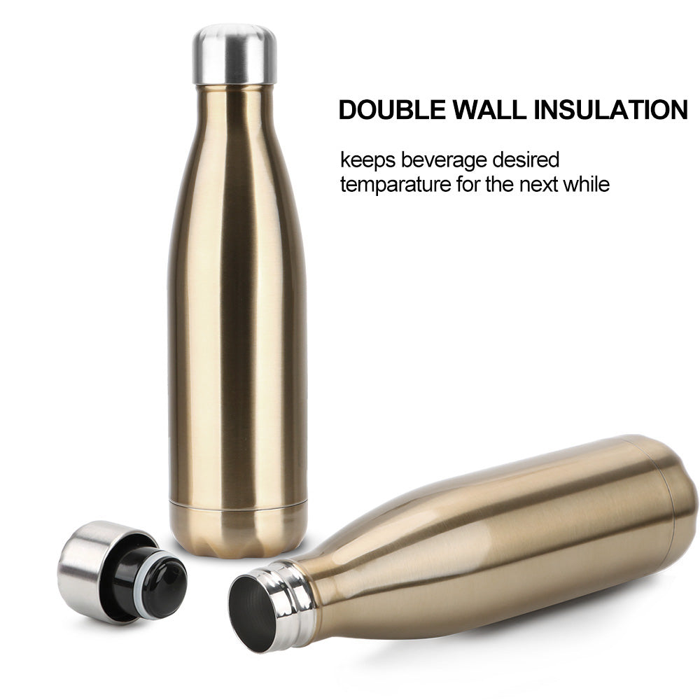 For Sport Bottles Double-Wall Insulated Vacuum Flask Stainless Steel Water Bottle BPA Free Thermos Cola Water Beer Thermos 500ml